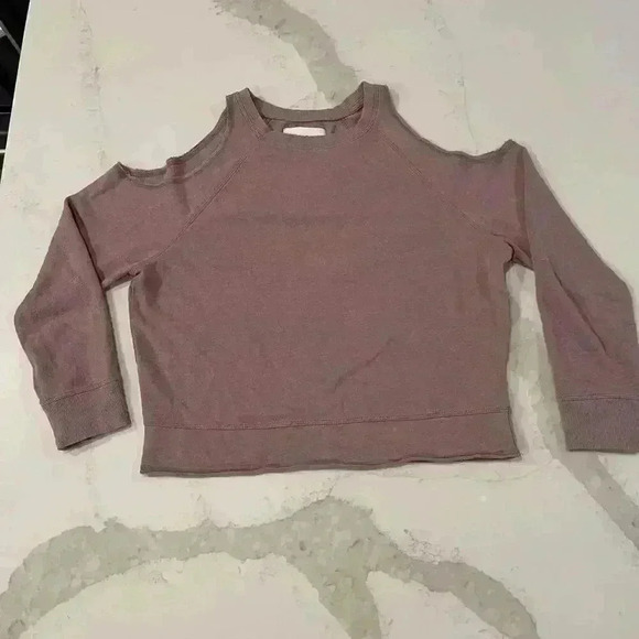 Victoria Sport Victoria's Secret Mauve Cold Shoulder Terry Sweatshirt Women’s XS - Picture 1 of 6